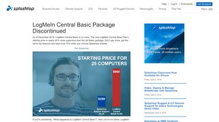 
                            6. LogMeIn Central Basic Discontinued: Save with Remote Support Plus