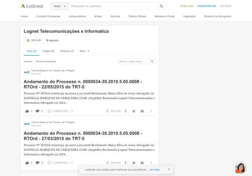 
                            9. Lognet Telecomunicações e Informatica - JusBrasil