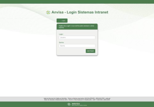 
                            12. logo anvisa Anvisa - Login Sistemas Intranet