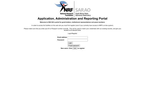 
                            6. logo Application, Administration and Reporting Portal Welcome to SKA ...