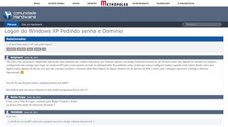 
                            13. Logon do Windows XP Pedindo senha e Dominio - Hardware.com.br