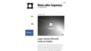 
                            10. Logon. Domínio Microsoft. Cartão de Cidadão. | Notas sobre Segurança