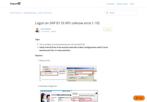 
                            12. Logon on SAP B1 DI API: unknow error (-10) – Boyum Helpcenter