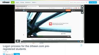 
                            9. Logon process for the drbeen.com pre-registered students on Vimeo