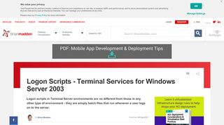 
                            5. Logon Scripts - Terminal Services for Windows Server 2003