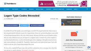 
                            5. Logon Type Codes Revealed - TechGenix