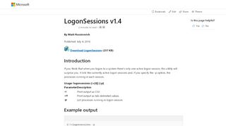 
                            6. LogonSessions - Windows Sysinternals | Microsoft Docs