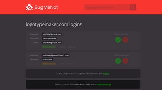 
                            7. logotypemaker.com passwords - BugMeNot