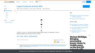 
                            9. Logout Facebook Android SDK - Stack Overflow