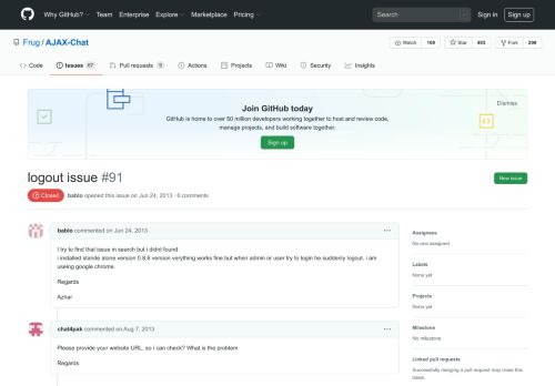 
                            8. logout issue · Issue #91 · Frug/AJAX-Chat · GitHub