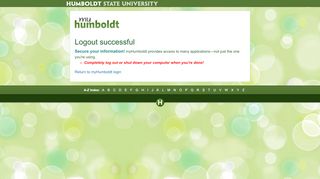 
                            3. Logout successful - CAS – Central ... - Humboldt State University