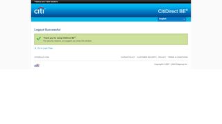 
                            3. Logout Successful - CitiDirect BE ®
