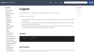 
                            2. Logout - Web SDKs - Facebook for Developers