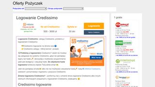 
                            9. ?Logowanie Credissimo : Problemy z logowaniem Credissimo ...