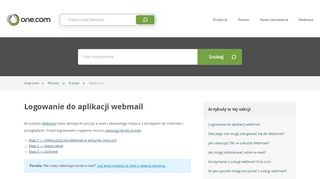 
                            2. Logowanie do aplikacji webmail – Pomoc | One.com