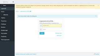 
                            4. Logowanie do e-KUL - Katolicki Uniwersytet Lubelski Jana Pawła II
