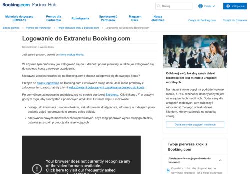 
                            2. Logowanie do konta Booking.com – Centrum pomocy dla partnerów ...