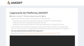 
                            4. Logowanie do Platformy AMODIT - AMODIT Wiki