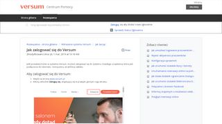 
                            5. Logowanie do systemu Versum : Centrum Pomocy - Rozwiązania