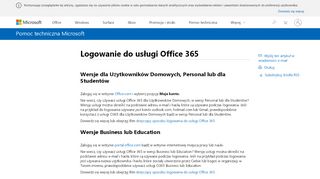 
                            6. Logowanie do usługi Office 365 - Microsoft Support