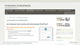 
                            6. Logowanie do WordPress - Poradnik WordPress
