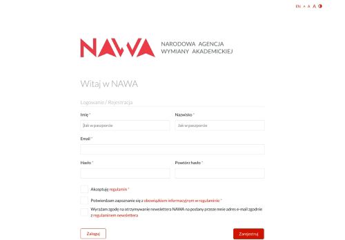 
                            9. Logowanie / Rejestracja - NAWA