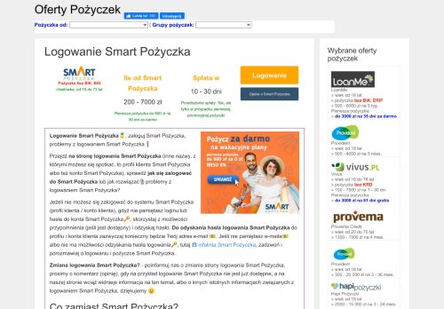 
                            10. ?Logowanie Smart Pożyczka : Problemy z logowaniem Smart ...