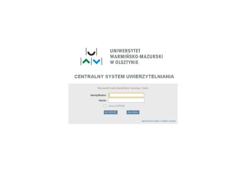 
                            9. Logowanie - Uniwersytet Warmińsko-Mazurski w Olsztynie - OSA UWM
