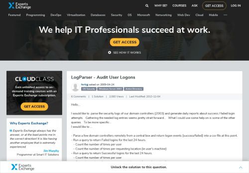 
                            3. LogParser - Audit User Logons - Experts Exchange