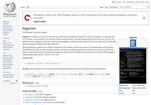 
                            7. logparser - Wikipedia