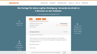 
                            8. LogPay kündigen: Geprüfte Vorlage | direkter Versand - Aboalarm