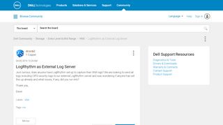 
                            5. LogRhythm as External Log Server - Dell Community