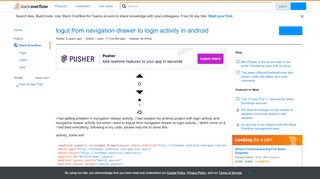 
                            1. logut from navigation drawer to login activity in android - Stack ...