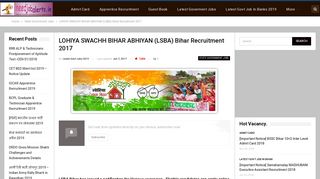 
                            5. LOHIYA SWACHH BIHAR ABHIYAN (LSBA) Bihar Recruitment 2017 ...