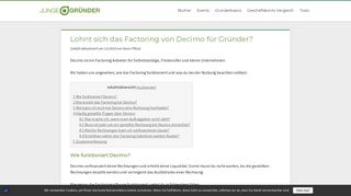 
                            9. Lohnt sich das Factoring von Decimo für Gründer? | Junge Gründer