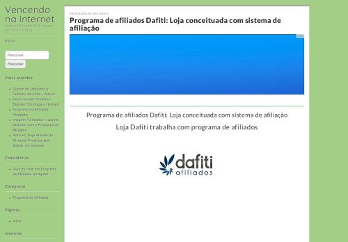 
                            9. Loja Dafiti trabalha com programa de afiliados | Vencendo na Internet