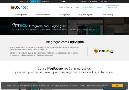 
                            4. Loja Virtual Integrada com PagSeguro - UOL HOST
