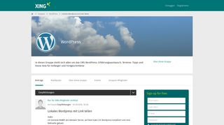 
                            8. Lokales Wordpress mit Link teilen - WordPress | XING
