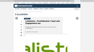 
                            11. Lokalisten – ProSiebenSat.1 baut sein Engagement aus | Gründerszene