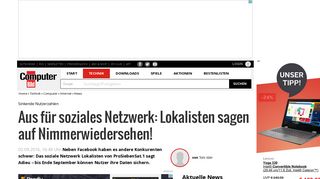 
                            8. Lokalisten.de geht vom Netz - COMPUTER BILD