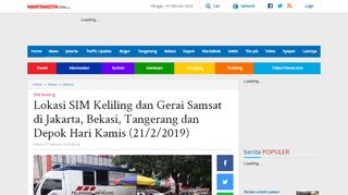 
                            8. Lokasi SIM Keliling dan Gerai Samsat di Jakarta, Bekasi, Tangerang ...