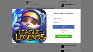 
                            11. LoLCP - PBE signup for NA and EUW server! | Facebook