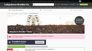 
                            10. Lollapalooza Brasilien 2019 Tickets | Karten für Lollapalooza Brasilien ...