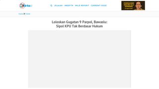 
                            12. Loloskan Gugatan 9 Parpol, Bawaslu: Sipol KPU Tak Berdasar Hukum ...