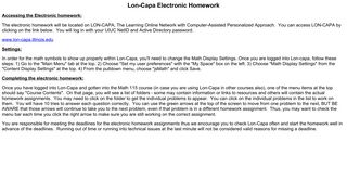 
                            2. Lon-Capa Online Homework