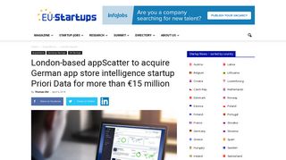 
                            9. London-based appScatter to acquire German app store intelligence ...