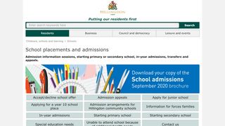 
                            12. London Borough of Hillingdon - School placements and admissions