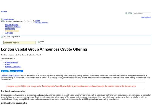 
                            13. London Capital Group Announces Crypto Offering | Traders News