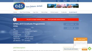 
                            13. London Student Job - KPMG 2019 Graduate Programmes - E4S