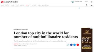 
                            12. London top city in the world for number of multimillionaire residents ...